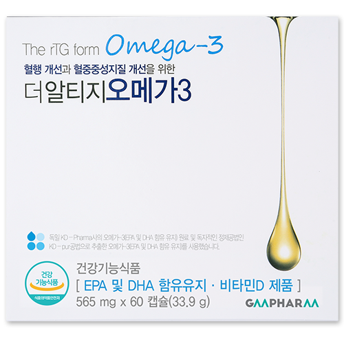 [지엠팜] 더알티지 오메가3 / 1개월분 (rTG오메가3 +비타민D 1000IU 함유)